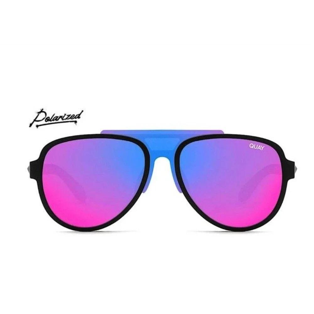 NEW RARE QUAY Wild Card Black Pink Polarized Sunglasses